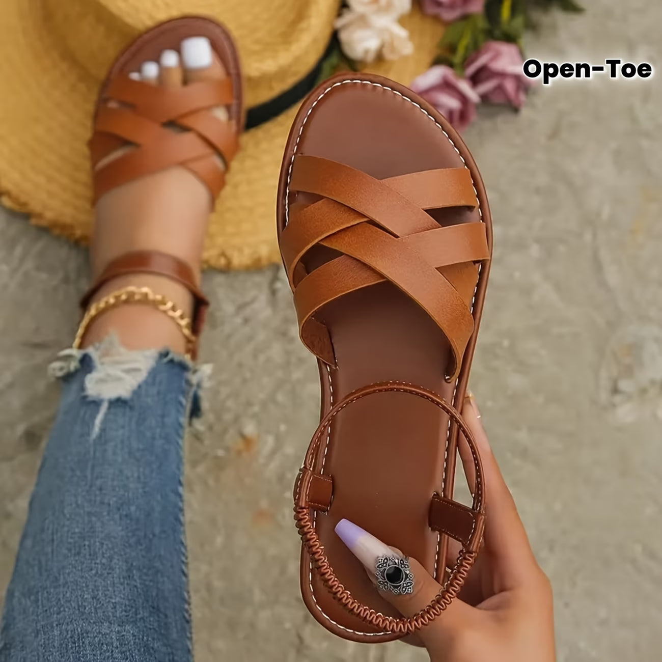 Roman Open-Toe Sandals with Soft Sole