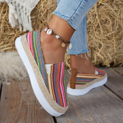 Country Style Women's Shoes with Straw Design
