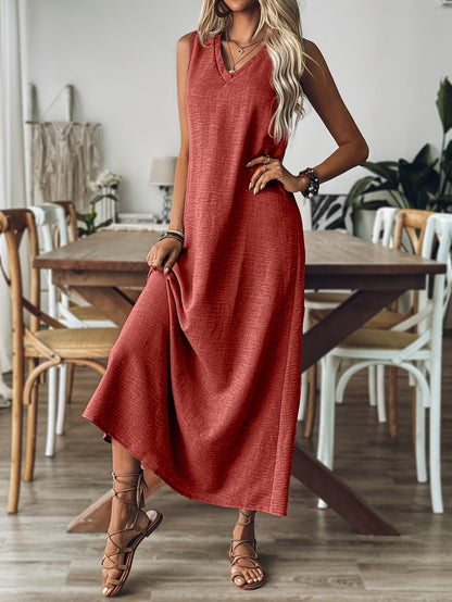 Sleeveless red dress