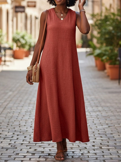 Sleeveless red dress